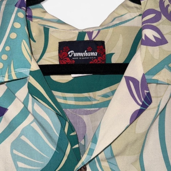 Men's Tropical Print Shirt - Green and Purple - Picture 3 of 4